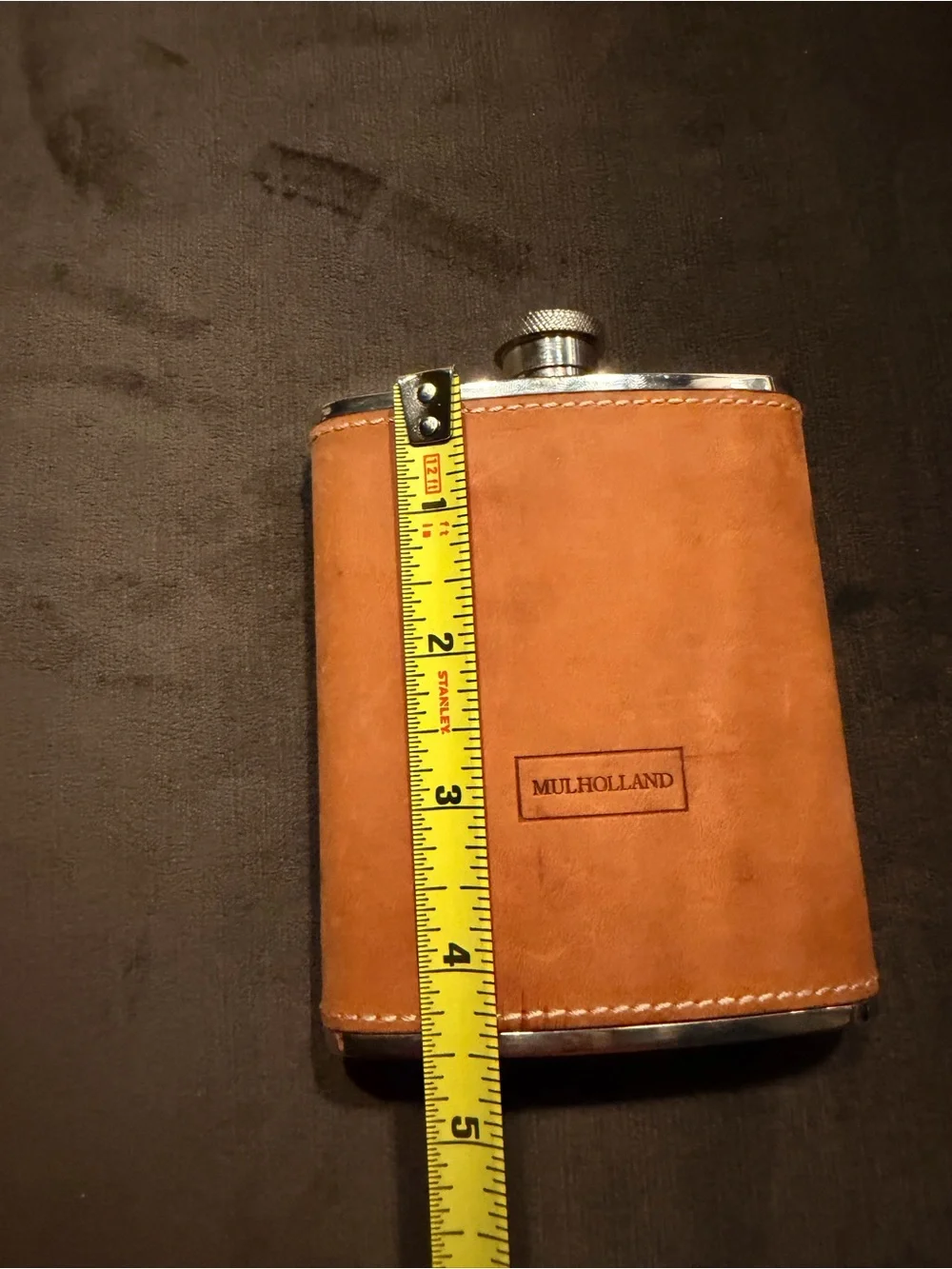 Tan Leather Hip Flask - Classic Men's Carry